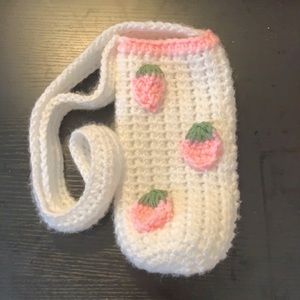 Strawberry Crochet Water-bottle bag